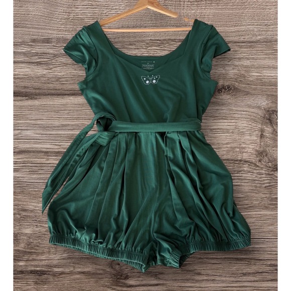 Purusha People Soul Spell Bloomer Romper Forest Green 3X - Picture 2 of 9